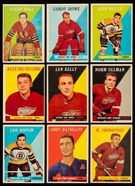 1958-59 Topps Hockey Near Complete Card Set (61/66)