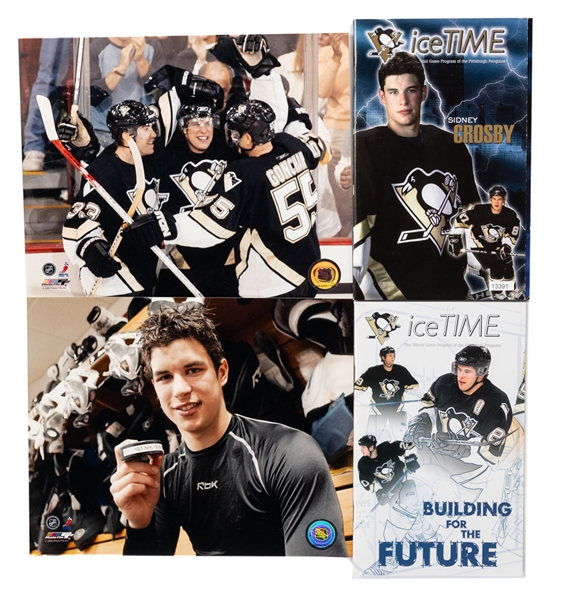 Sidney Crosby 2005-06 to 2021-22 Pittsburgh Penguins Career Milestone Program and Memorabilia Collection of 14