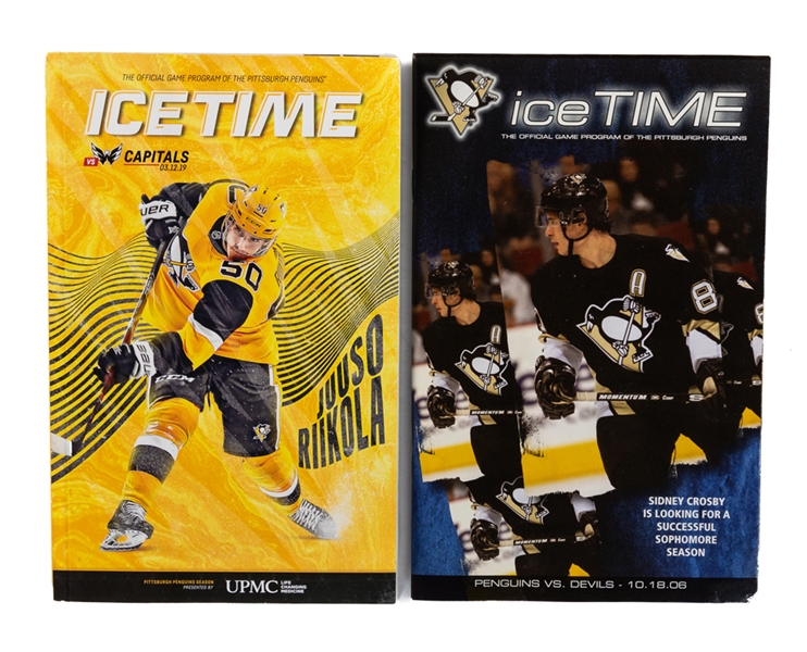 Evgeni Malkin 2006-07 to 2018-19 Pittsburgh Penguins Milestone Game Program Collection of 2 Including 1st Career NHL Game and 1000th Career NHL Point