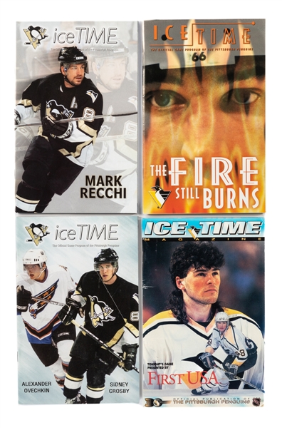 Mario Lemieux 1984-85 to 2005-06 Pittsburgh Penguins Game Program, Mazagine and Other Memorabilia Collection of 11