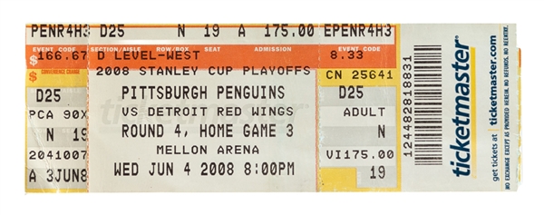 June 4th 2008 Stanley Cup Finals Game 6 Full Ticket - Detroit Red Wings vs Pittsburgh Penguins - Red Wings Win Stanley Cup! - Zetterberg Wins Conn Smythe Trophy!