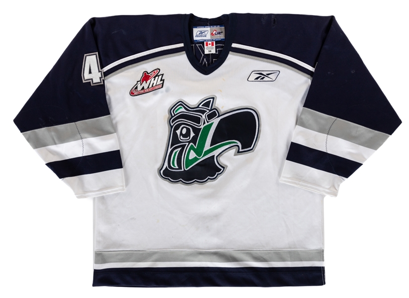 Thomas Hickeys Mid-2000s WHL Seattle Thunderbirds Signed Game-Worn Third Jersey