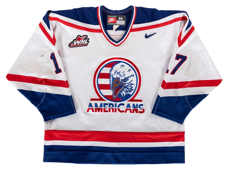 Jason Beemans 2002-03 WHL Tri-City Americans Game-Worn Jersey - 15th Anniversary Patches!