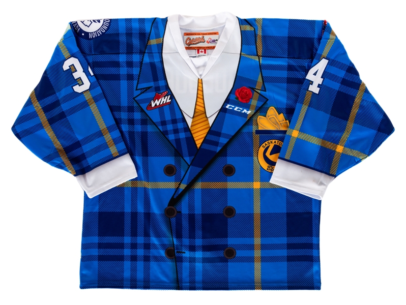 Majid Kaddouras 2017-18 WHL Saskatoon Blades "Don Cherry Night" Game-Issued Jersey 