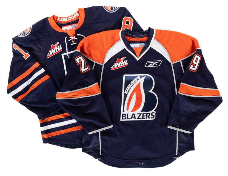 Jake Trasks Late-2000s and Chaseton Braids 2015-16 WHL Kamloops Blazers Game-Worn Jerseys