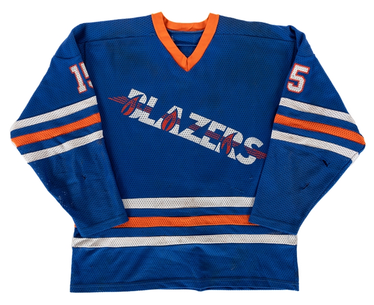 Mark Kachowskis 1984-85 WHL Kamloops Blazers Game-Worn Jersey - First Year of Blazers Name! - Rare One Year Style!