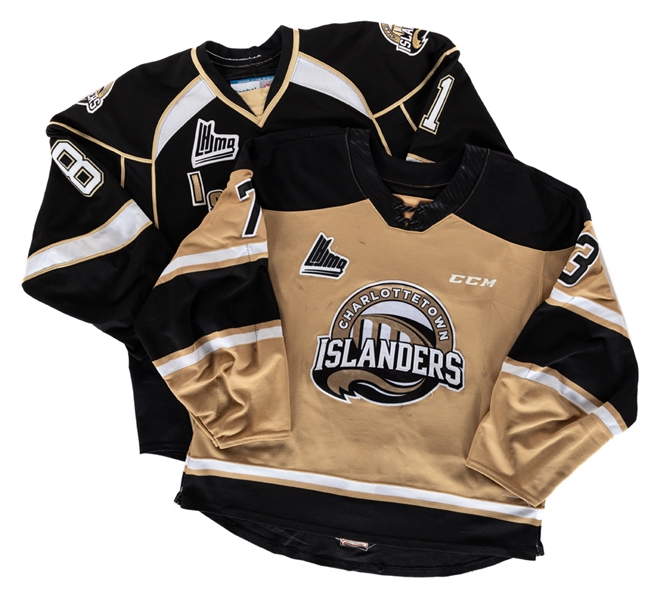 Vladislav Lysenkos 2013-14 and Matthew Welshs 2019-20 (Third Gold) QMJHL Charlottetown Islanders Game-Worn Jerseys with Team COAs