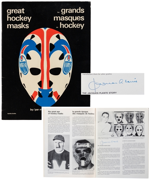 Deceased HOFer Jacques Plante Signed Great Hockey Masks Book