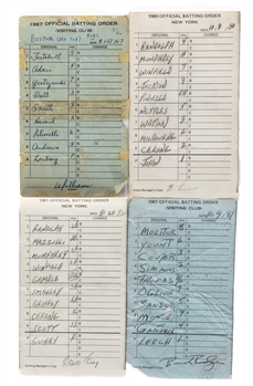 New York Yankees and Visitor Teams 1967 to 1982 Official Batting Order Cards (59)