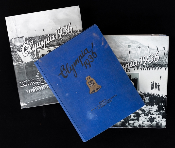 1936 Winter and Summer Olympics "Olympia" Albums I & II Complete with All Reemstra Cigarette Pictures Including Hockey, Jesse Owens and Sonja Henie from Kimmo Leinonens Personal Collection with LOA