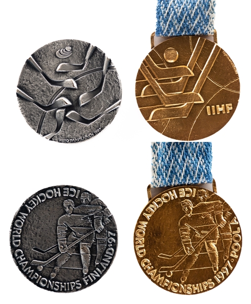 1997 IIHF World Championships Gold Medal (Canada Won Championship) and 1997 IIHF World Championships Participation Medal from Kimmo Leinonens Personal Collection with LOA