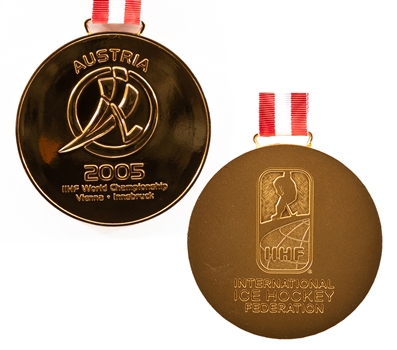 2005 IIHF World Championships Gold Medal (Czech Republic Won Championship) from Kimmo Leinonens Personal Collection with LOA