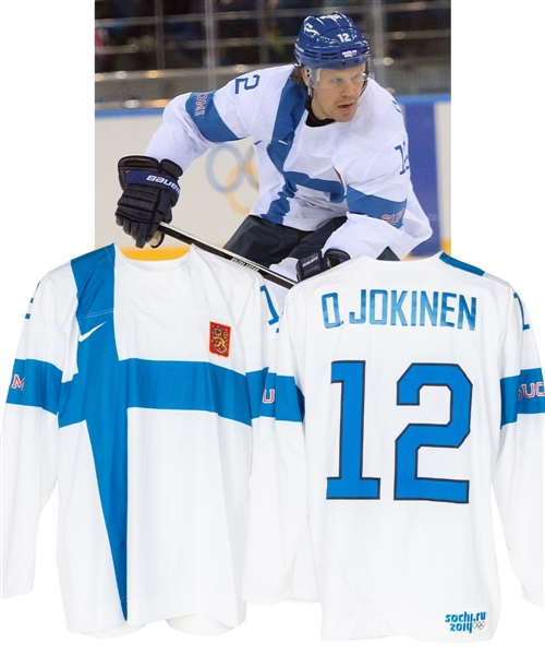 Olli Jokinens 2014 Winter Olympic Games Team Finland Game-Worn Jersey 