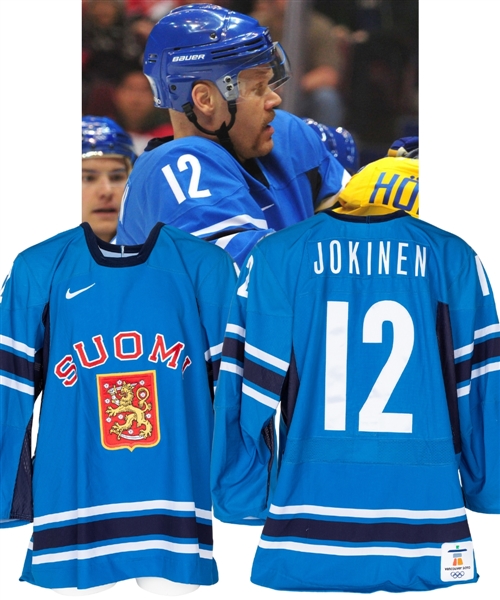 Olli Jokinens 2010 Winter Olympic Games Team Finland Game-Worn Jersey - Photo-Matched!