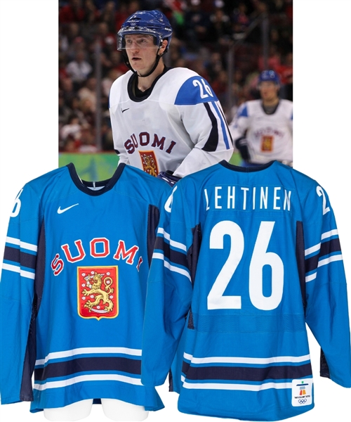 Jere Lehtinens 2010 Vancouver Winter Olympics Team Finland Game-Worn Jersey