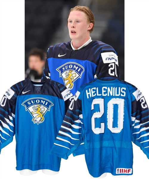 Samuel Helenius 2022 IIHF World Junior Championships Team Finland Game-Worn Jersey - Photo-Matched!