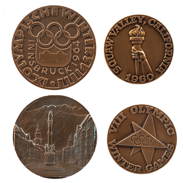 1960 (Squaw Valley, USA) and 1964 (Innsbruck, Austria) Winter Olympics Participation Medals from Kimmo Leinonens Personal Collection with LOA