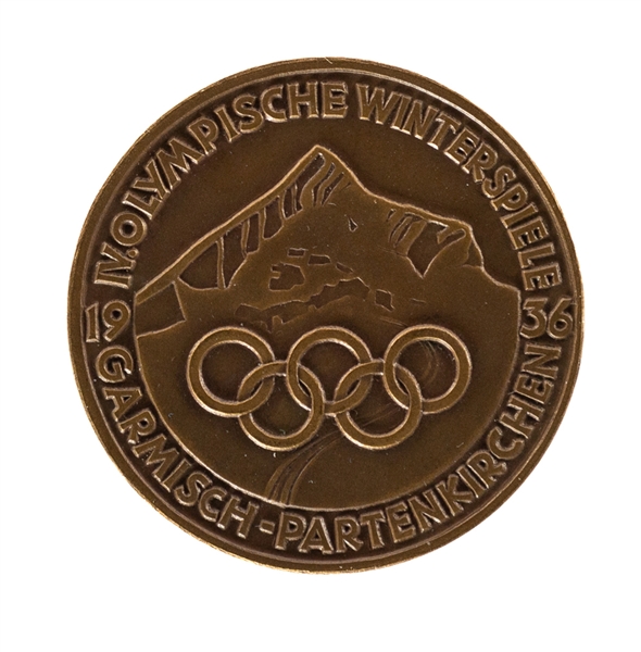 1936 Winter Olympics Garmisch-Partenkirchen Participation Medal from Kimmo Leinonens Personal Collection with LOA