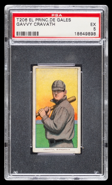 1909-11 T206 Baseball Card - Gavvy Cravath (El Principe De Gales Back) - Graded PSA 5