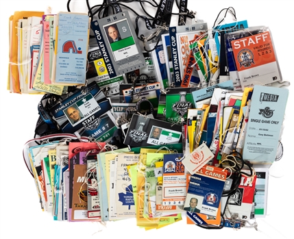 Frank Browns 1970s to 2010s National Hockey League Regular Season, Stanley Cup Playoffs and Stanley Cup Finals Press Passes/Accreditations Collection from His Personal Collection with LOA