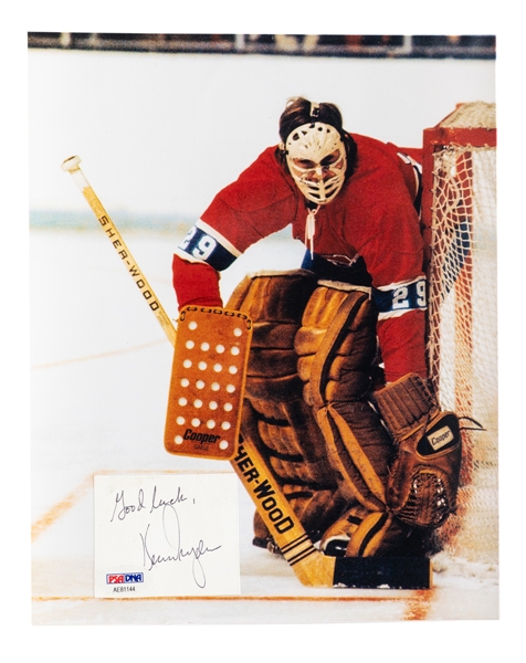 HOFer Ken Dryden Montreal Canadiens Signed Cut on Photo with PSA/DNA COA