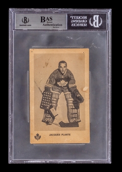 Deceased HOFer Jacques Plante Signed 1971 Toronto Maple Leafs Postcard with Hockey-Related Text by Plante - Beckett Certified Authentic Autograph