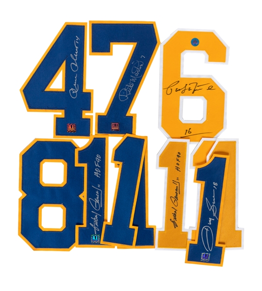 Buffalo Sabres Signed Jersey Numbers for Robert, Martin, Perreault (2), Gare and LaFontaine (COAs) - Retired Numbers!