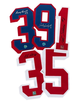 New York Rangers Signed Jersey Numbers Giacomin, Bathgate, Howell and Richter (COAs) - Retired Numbers!