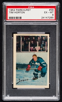 1952-53 Parkhurst Hockey Card #58 HOFer Tim Horton Rookie - Graded PSA 6