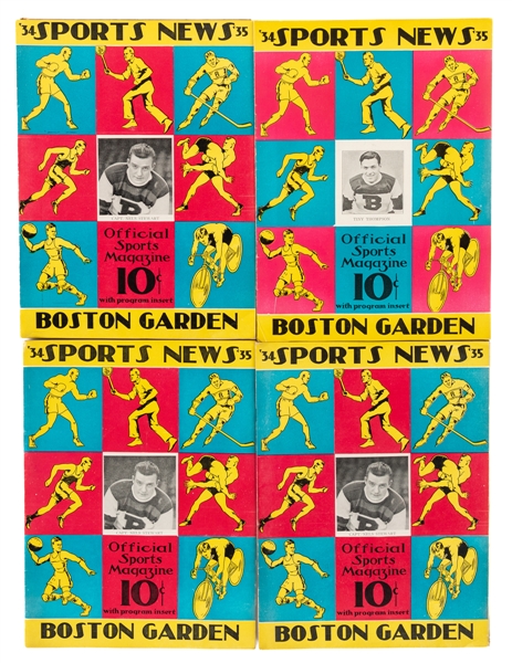 Boston Bruins 1934-35 Boston Garden Program Collection of 12 - All High Grade! 