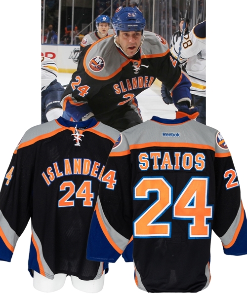 Steve Staios 2011-12 New York Islanders Game-Worn Third Jersey - Final NHL Season!