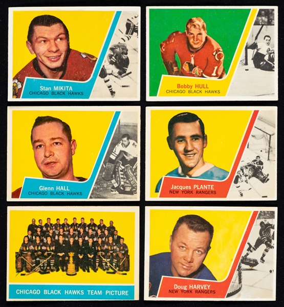 1963-64 Topps Hockey Complete 66-Card Set with PSA-Graded Cards (6)