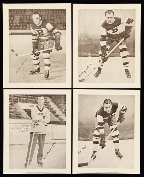 Boston Bruins 1933-34 Boston Garden Program Supplements Near-Complete Collection of 15/16 including Shore, Ross, Oliver and Stewart