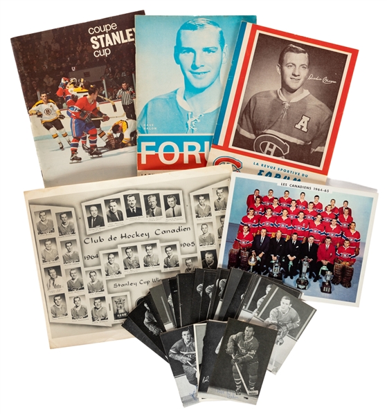 Dave Balons 1960s Montreal Canadiens Memorabilia Collection Including Programs, Molson Team Pictures, Photos and Postcards from His Personal Collection with LOA