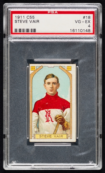 1911-12 Imperial Tobacco C55 Hockey Card #18 Steve Vair Rookie - Graded PSA 4