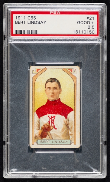 1911-12 Imperial Tobacco C55 Hockey Card #21 Bert Lindsay Rookie - Graded PSA 2.5