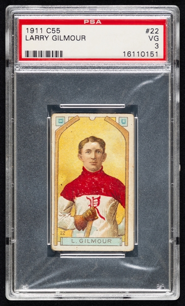 1911-12 Imperial Tobacco C55 Hockey Card #22 Larry Gilmour Rookie - Graded PSA 3