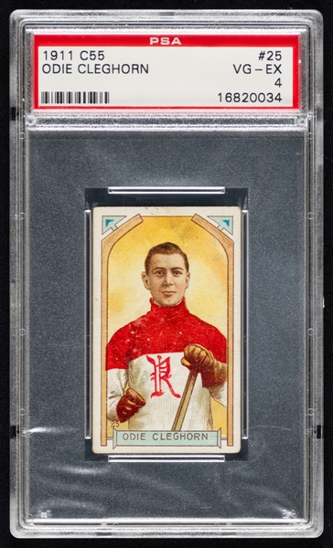 1911-12 Imperial Tobacco C55 Hockey Card #25 James "Odie" Cleghorn Rookie - Graded PSA 4