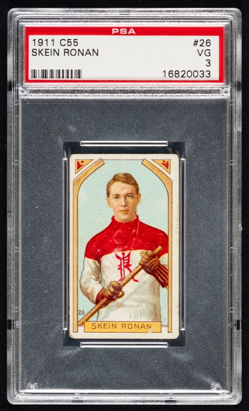 1911-12 Imperial Tobacco C55 Hockey Card #26 Skein Ronan Rookie - Graded PSA 3