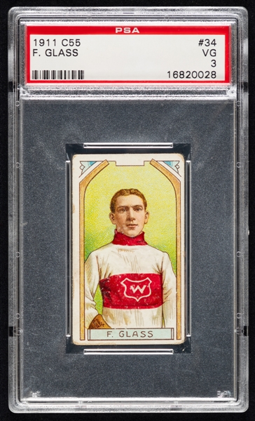 1911-12 Imperial Tobacco C55 Hockey Card #34 Frank "Pud" Glass - Graded PSA 3