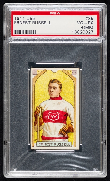 1911-12 Imperial Tobacco C55 Hockey Card #35 HOFer Ernest "Ernie" Russell - Graded PSA 4 (MK)