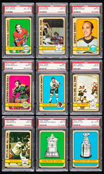 1972-73 Topps PSA-Graded Hockey Cards (65) - Includes 58 Cards Graded MINT 9