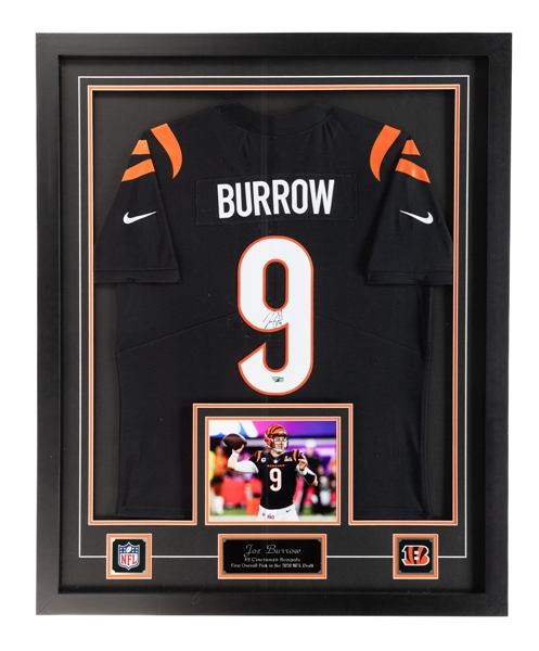 Joe Burrow Signed Cincinnati Bengals Framed Jersey Display - Fanatics Authenticated! (35" x 43")