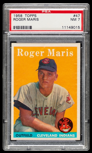 1958 Topps Baseball Card #47 Roger Maris Rookie - Graded PSA 7