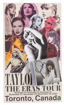 American Singer/Songwriter Taylor Swift Signed 2024 The Tortured Poets Department CD with JSA Basic Cert Plus The Eras Tour Toronto Concert Poster