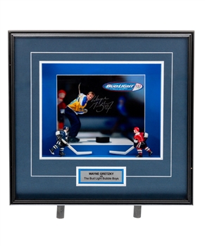 Wayne Gretzky Signed "Gretzky vs The Bud Light Bubble Boys" Framed Display with COA