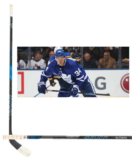 Auston Matthews 2017-18 Toronto Maple Leafs Signed Bauer Nexus 1N Game-Used Stick - Photo-Matched!