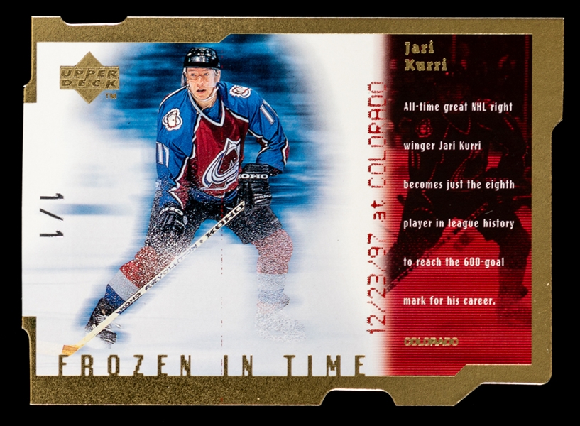 1998-99 Upper Deck Frozen in Time Tier 3 Quantum Gold Die-Cut Hockey Card #FT8 HOFer Jari Kurri (1/1)