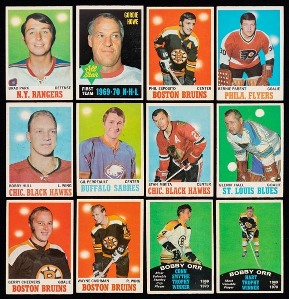 1970-71 O-Pee-Chee Hockey Near Complete Card Set (246/264), 1971-72 O-Pee-Chee Hockey Near Complete Card Set (248/264) and 1979-80 O-Pee-Chee Near Complete Card Set (371/396) and Extras (800)