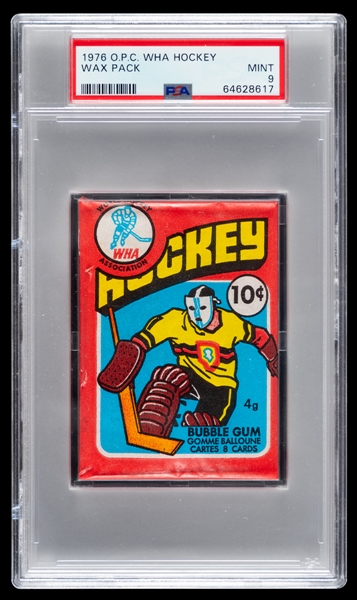 1976-77 O-Pee-Chee WHA Hockey Unopened Wax Pack - Graded PSA MINT 9